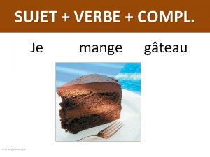 SUJET VERBE COMPL Je AFSJ Sergio Manrique mange