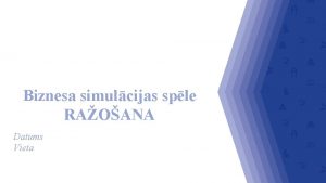 Biznesa simulcijas sple RAOANA Datums Vieta Biznesa simulcijas