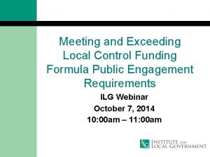 Meeting and Exceeding Local Control Funding Formula Public