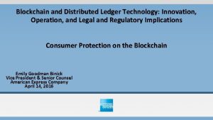 Blockchain and Distributed Ledger Technology Innovation Operation and