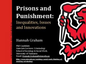 Prisons and Contact Punishment Faculty of Arts Hannah