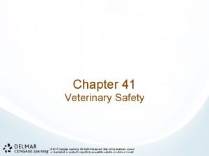 Chapter 41 Veterinary Safety 2011 Cengage Learning All