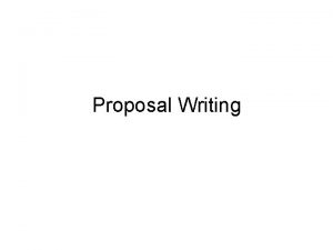 Proposal Writing Common Report Format 1 Contact Information