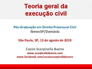 Teoria geral da execuo civil PsGraduao em Direito