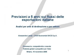 Previsioni a 5 anni sui flussi delle esportazioni