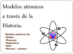 Modelos atmicos a travs de la Historia Modelos