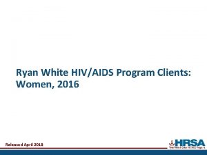 Ryan White HIVAIDS Program Clients Women 2016 Released