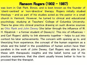 Ransom Rogers 1902 1987 was born in Oak