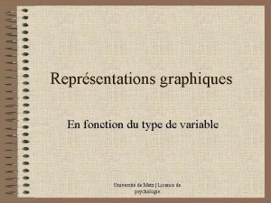 Reprsentations graphiques En fonction du type de variable