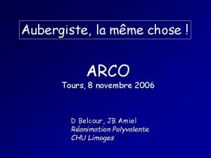 Aubergiste la mme chose ARCO Tours 8 novembre