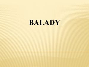 Znaky balady