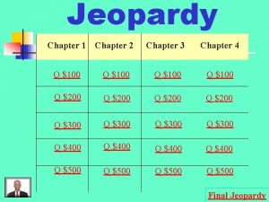 Jeopardy Chapter 1 Chapter 2 Chapter 3 Chapter