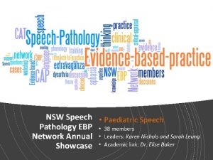 NSW Speech Paediatric Speech Pathology EBP 38 members