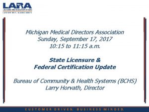 Michigan Medical Directors Association Sunday September 17 2017