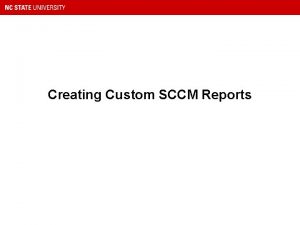 Creating Custom SCCM Reports Introduction Michael Underwood Email