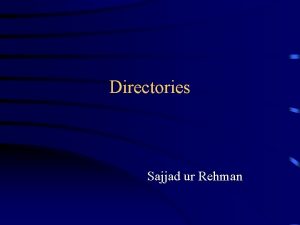 Directories Sajjad ur Rehman Directories Lists of persons