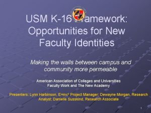 USM K16 Framework Opportunities for New Faculty Identities