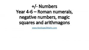 Numbers Year 4 6 Roman numerals negative numbers