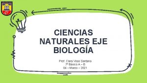 CIENCIAS NATURALES EJE BIOLOGA Prof Clara Veas Santana