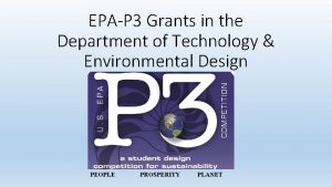 EPAP 3 Grants in the Department of Technology