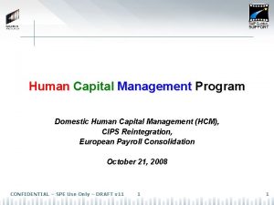Human Capital Management Program Domestic Human Capital Management