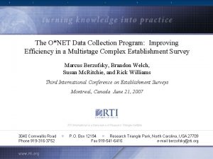 The ONET Data Collection Program Improving Efficiency in