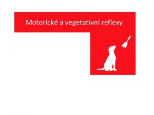 Motorick a vegetativn reflexy Nervov soustava Centrln mozek