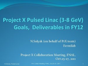 Project X Pulsed Linac 3 8 Ge V