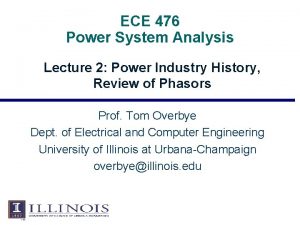 ECE 476 Power System Analysis Lecture 2 Power