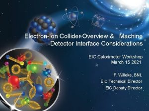 ElectronIon Collider Overview Machine Detector Interface Considerations EIC