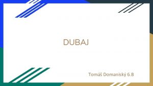 DUBAJ Tom Domanisk 6 B Emirt na Arabskom