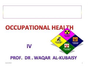 OCCUPATIONAL HEALTH 1322022 1 Psychosocial hazards at workplace