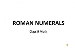 ROMAN NUMERALS Class 5 Math Confidential 2020 MEM