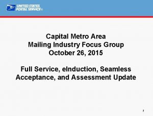 Capital Metro Area Mailing Industry Focus Group October