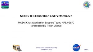 MODIS TEB Calibration and Performance MODIS Characterization Support