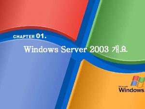 CHAPTER 01 Windows Server 2003 Windows Server 2003