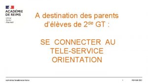 A destination des parents dlves de 2 de