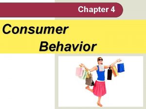 Chapter 4 Consumer Behavior Consumer behavior Analyzing consumer