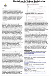 Blockchain In Voters Registration Bowie State University Bowie