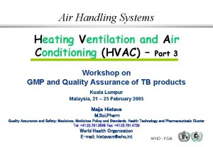Air Handling Systems Heating Ventilation and Air Conditioning