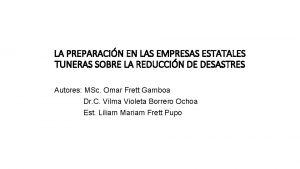 LA PREPARACIN EN LAS EMPRESAS ESTATALES TUNERAS SOBRE