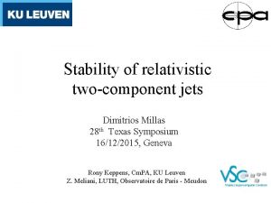Stability of relativistic twocomponent jets Dimitrios Millas 28