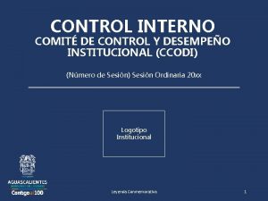 CONTROL INTERNO COMIT DE CONTROL Y DESEMPEO INSTITUCIONAL