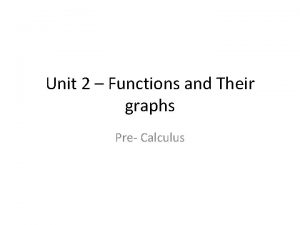 Unit 2 Functions and Their graphs Pre Calculus