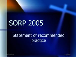 SORP 2005 Statement of recommended practice Contents n