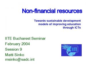 Nonfinancial resources Towards sustainable development models of improving