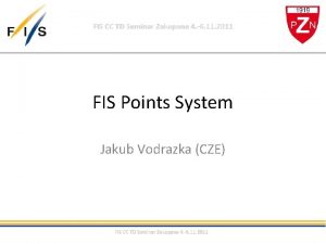 FIS CC TD Seminar Zakopane 4 6 11