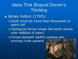 Ideas That Shaped Darwins Thinking n James Hutton