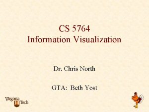 CS 5764 Information Visualization Dr Chris North GTA