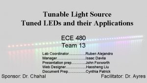 Tunable Light Source Tuned LEDs and their Applications